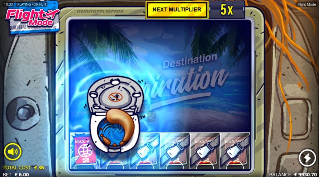 The xHole feature in Flight Mode sucking all symbols from the grid into a toilet.