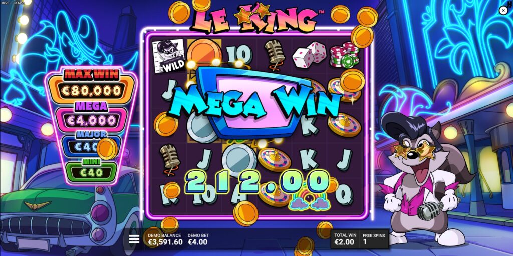 A significant win screen