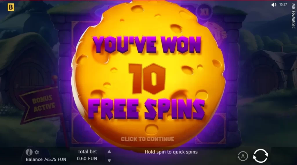 Mice and Magic - 10 free spins