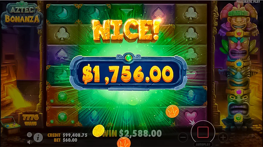 The free version of Aztec Bonanza slot machine offers deliciously big wins.