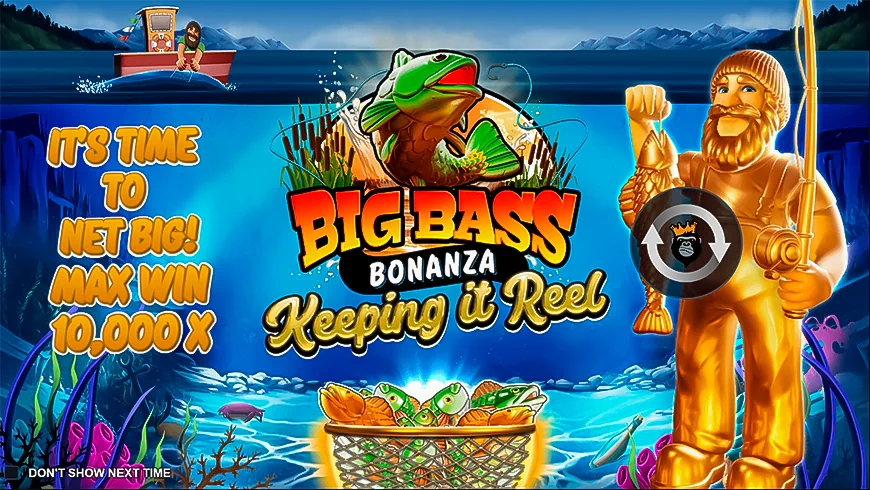 Big Bass Bonanza Keeping Reel Slot demo screensaver.