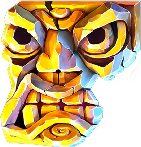 One of the symbols of Lost Relics 2 slot machine is the yellow stone mask.