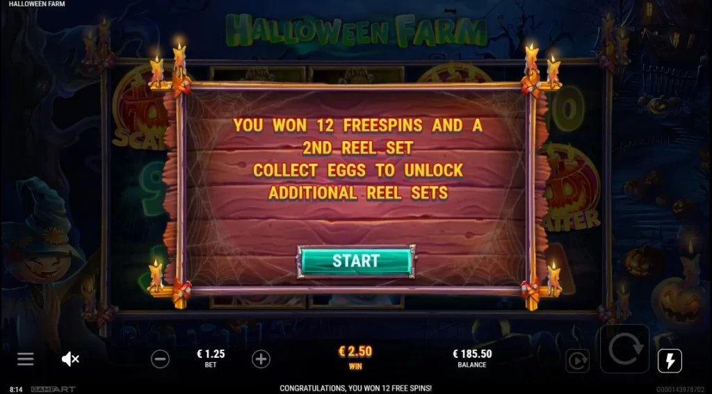 Halloween Farm - 12 free spins won