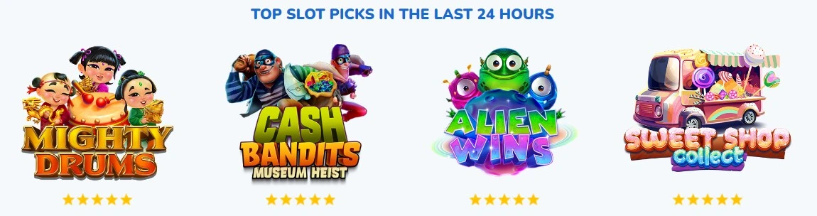 Top slots picked in last 24 hours