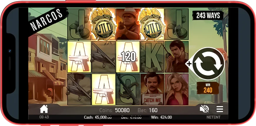 Narcos slot works great on mobile devices.