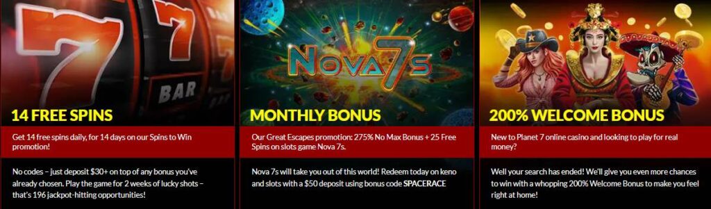 Latest Promotions at Planet 7 Casino