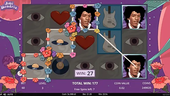 Jimi Hendrix slot free spin