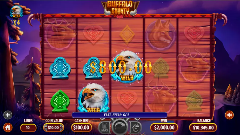 Dragon Gaming's Buffalo Bounty slot - Free Spin Bonus Game