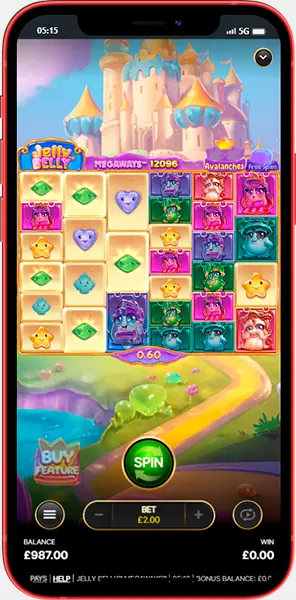 Appearance of Jelly Belly Megaways slot on mobile 