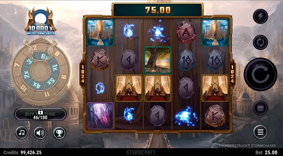 Win the base game in Stormcraft Studios' Thunderstruck Stormchaser slot and trigger the cascading reels.
