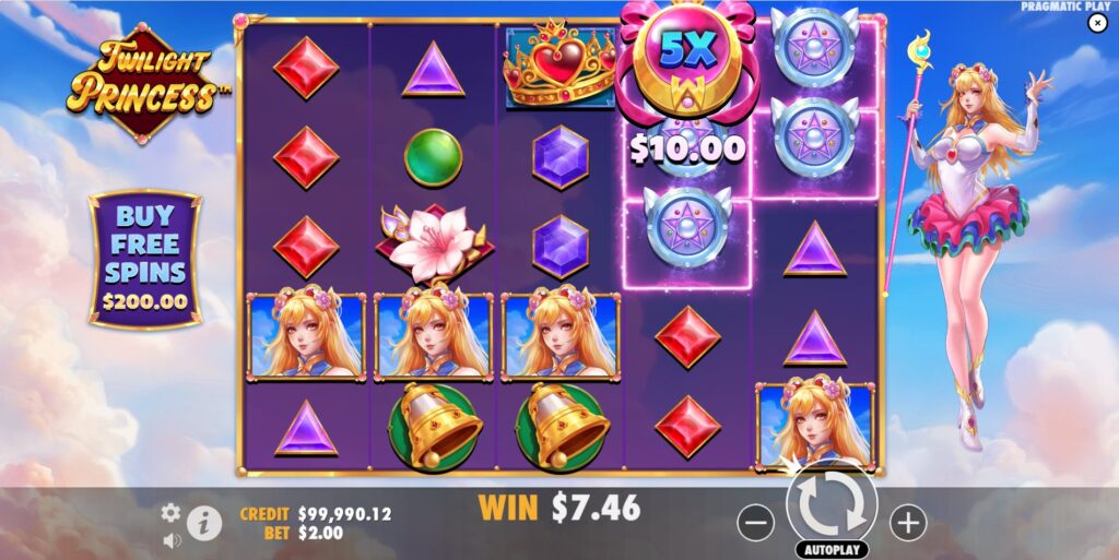 Example of a winning cluster in Twilight Princess featuring a Multiplier Wild symbol boosting the payout.