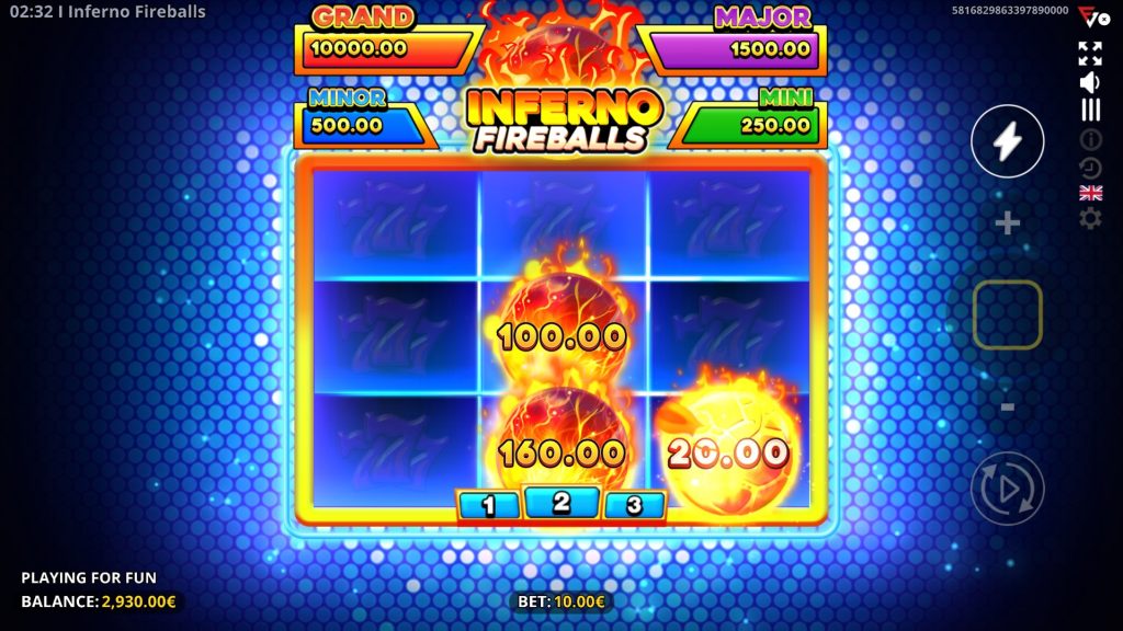 Inferno Fireballs - bonus game