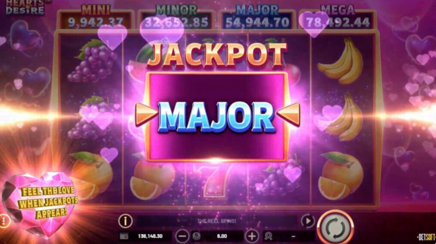 Hearts Desire slot - major jackpot