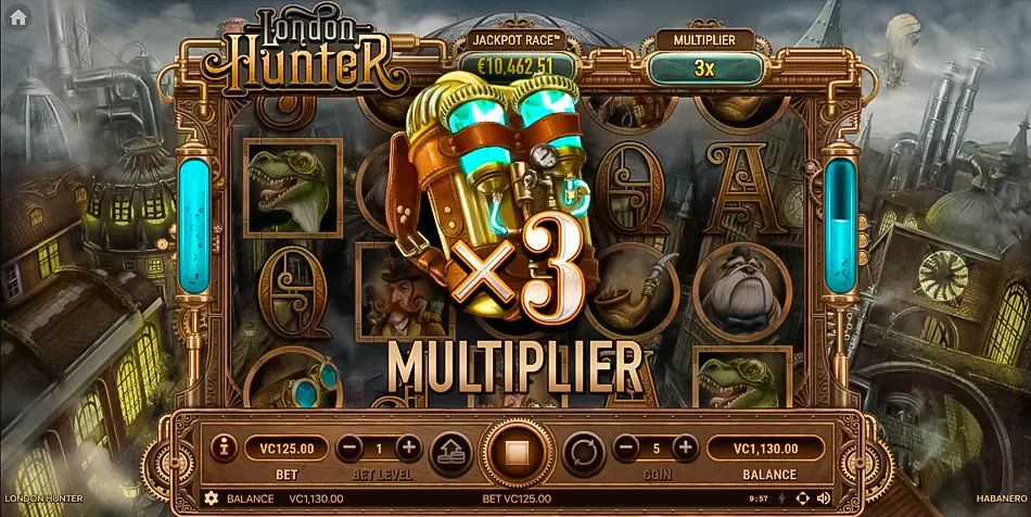 London Hunter slot - Multiplier Features