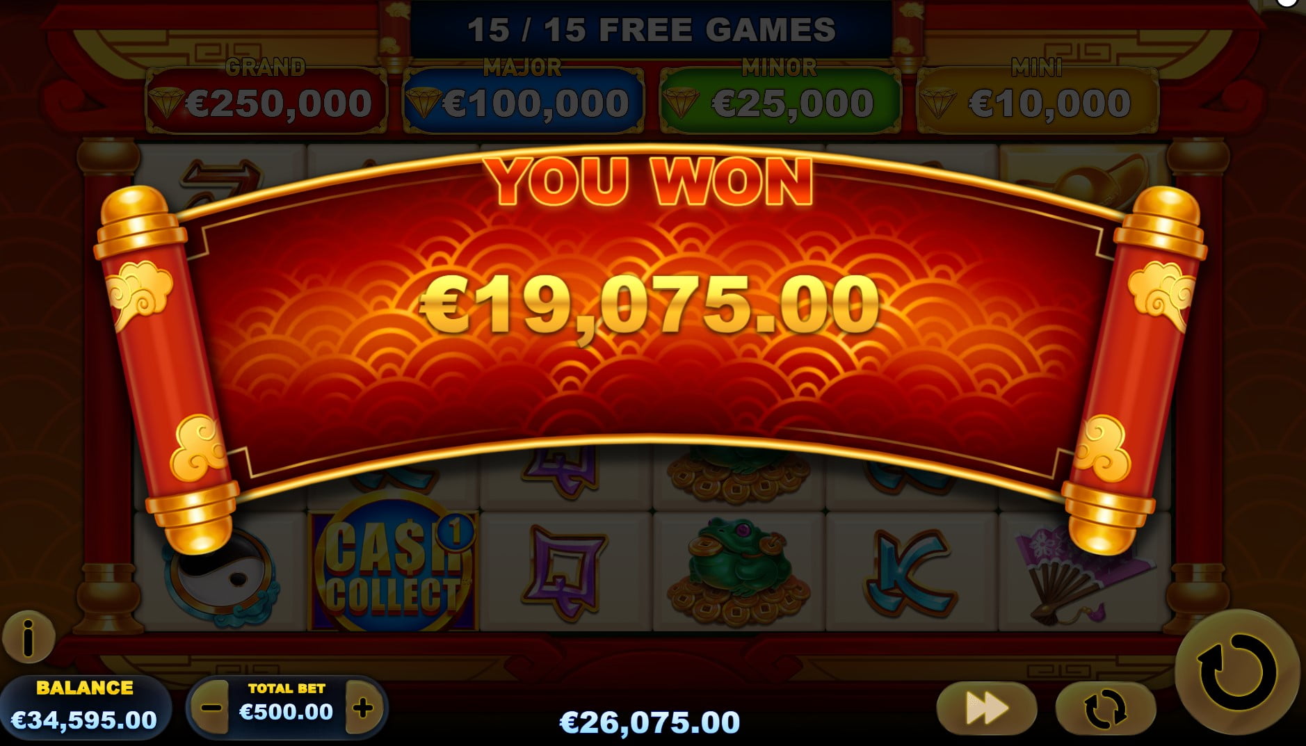 Lucky Gift: Cash Collect slot by Playtech gameplay screen win