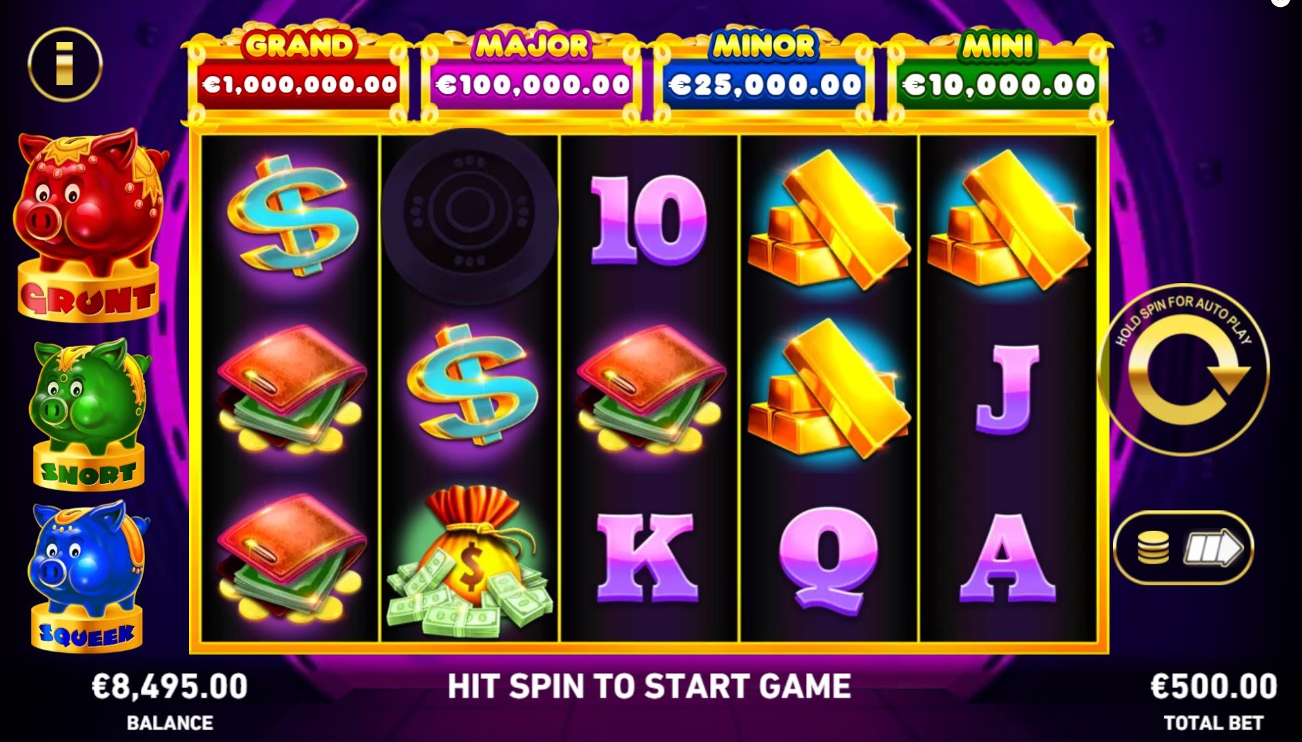 Oink Oink Oink by Playtech slot gameplay screen