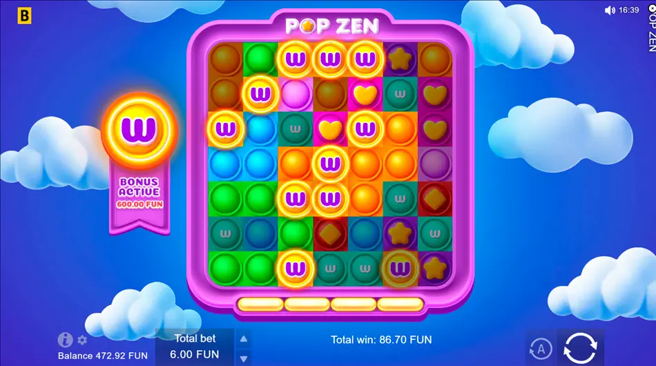 Start Bonus Feature in Pop Zen Slot at Bgaming