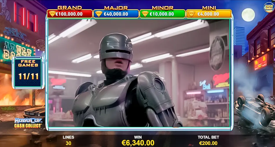 Video in RoboCop: Cash Collect slot from Playtech