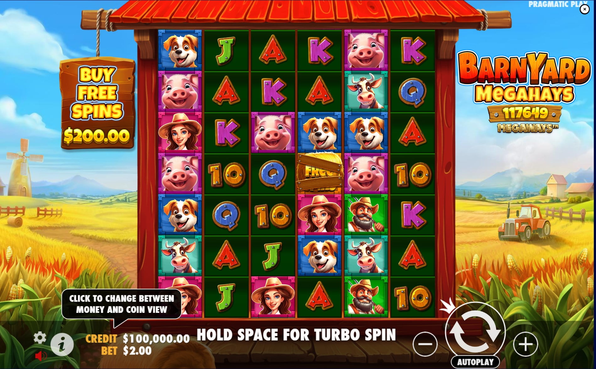 Barnyard Megahays Megaways by Pragmatic Play slot gameplay