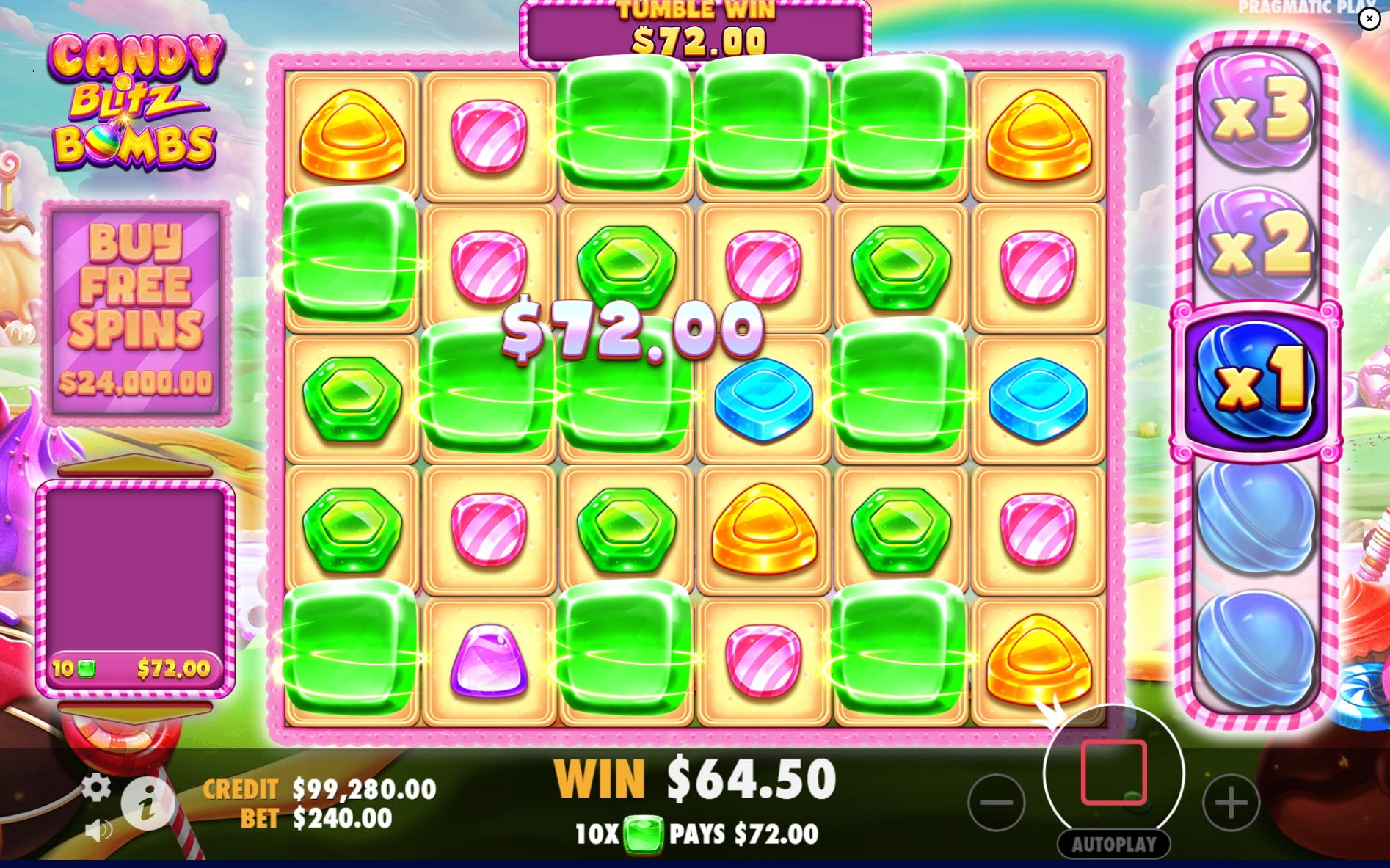 Candy Blitz Bombs by Pragmatic Play slot gameplay