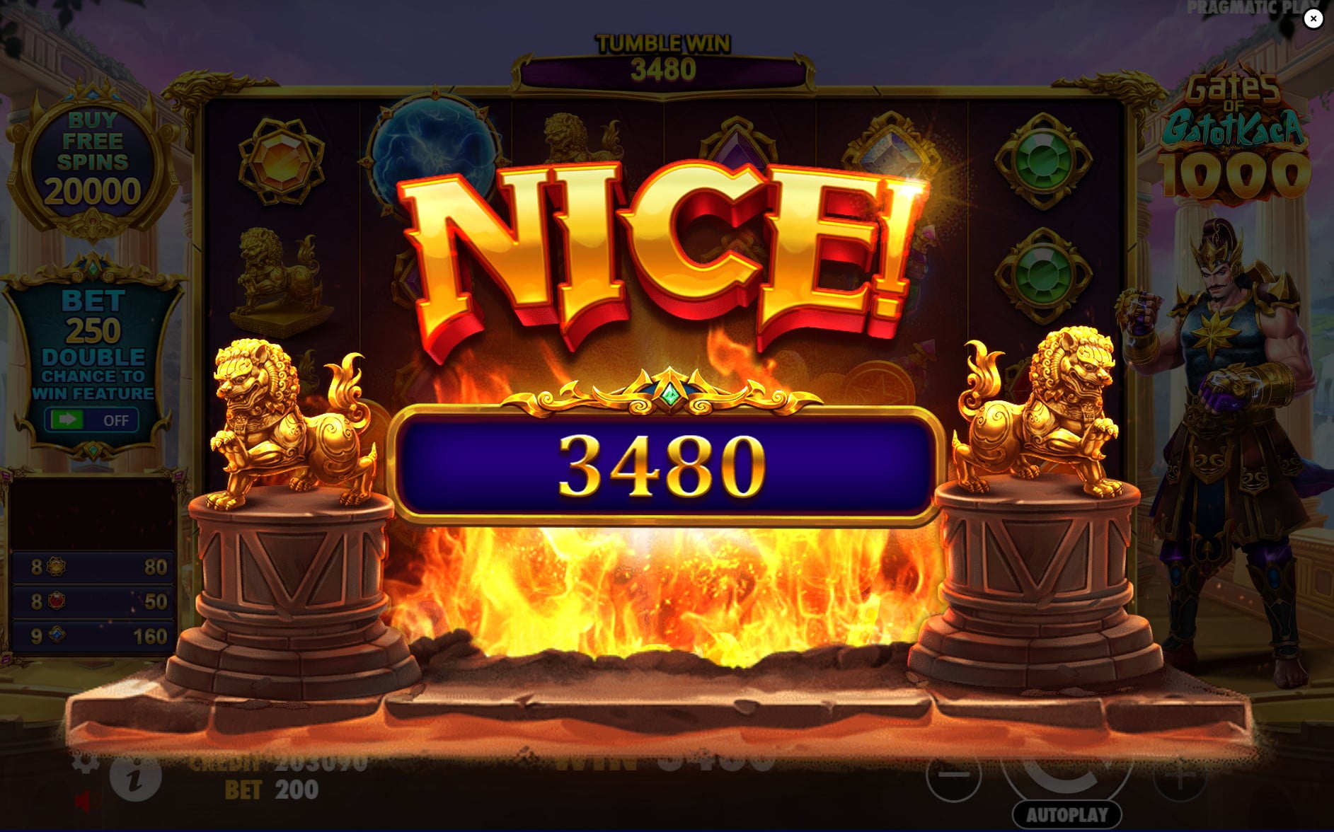 Gates of Gatot Kaca 1000 slot gameplay screen