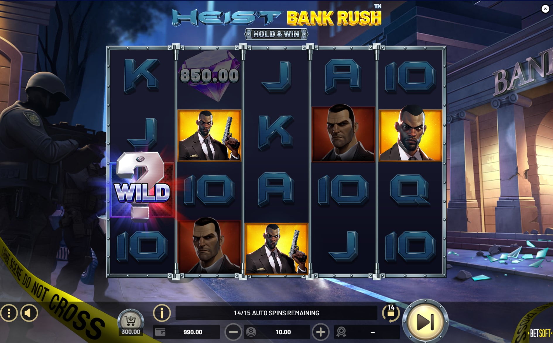 Heist: Bank Rush by Betsoft slot gameplay