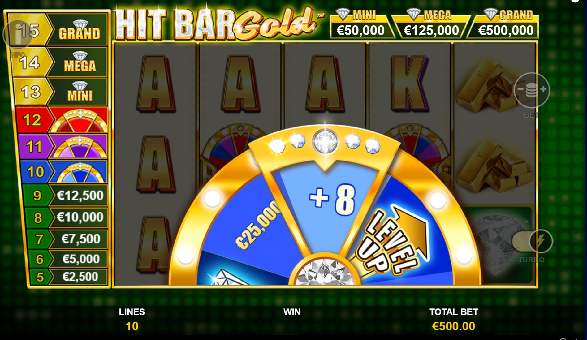 Hit Bar: Gold by Playtech slot gameplay screen