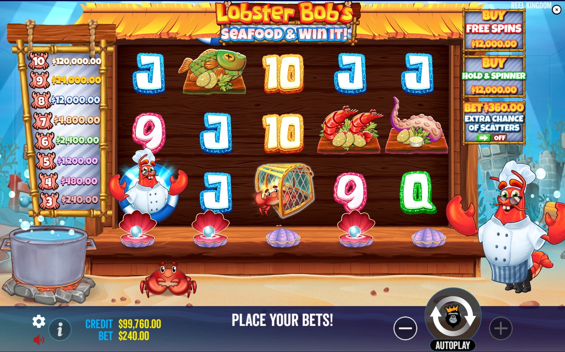 Lobster Bob's Sea Food and Win It by Pragmatic Play slot gameplay