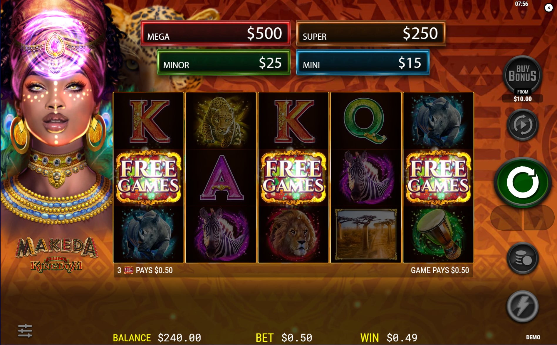 Makeda Epic Kingdom by Zitro slot gameplay