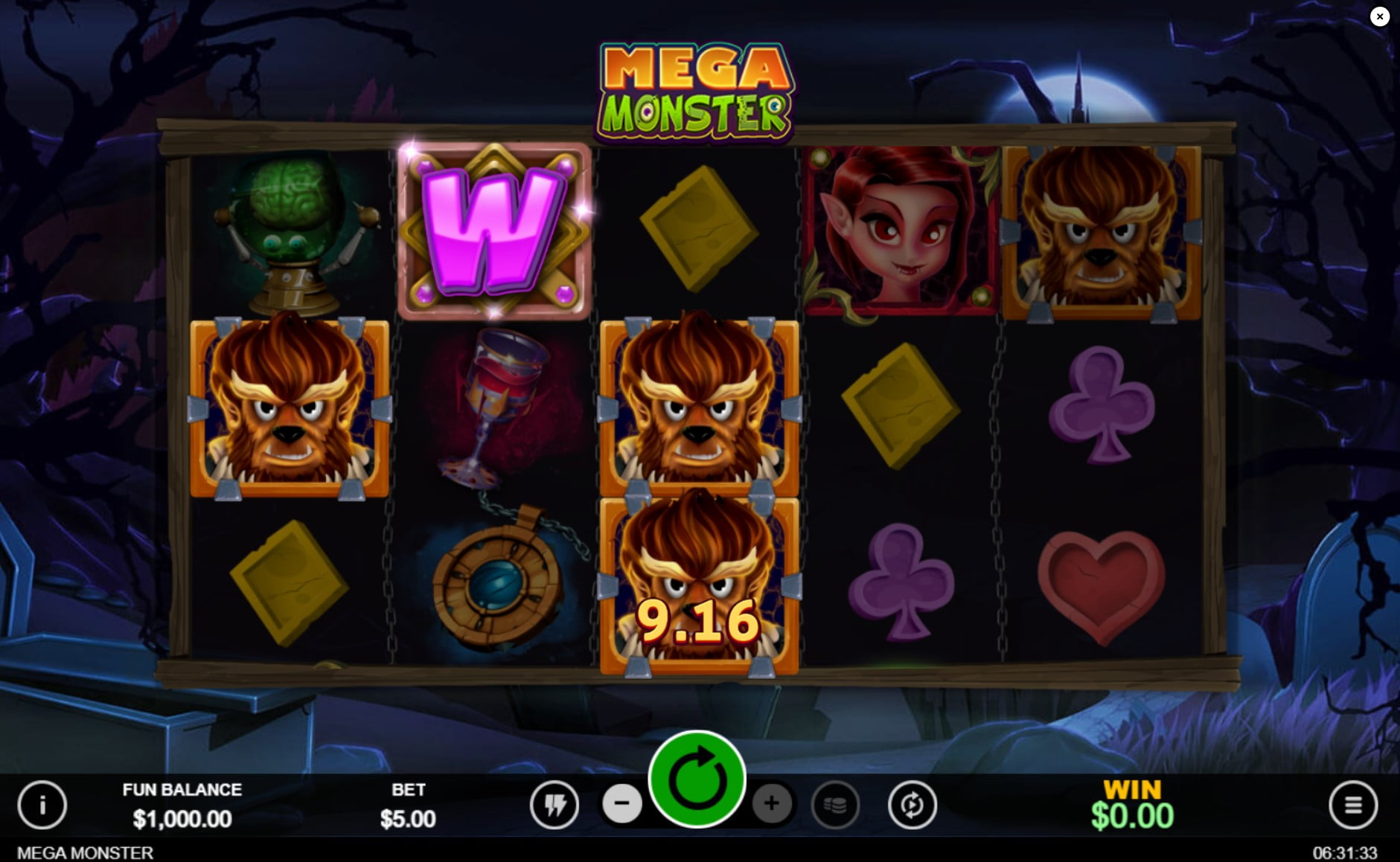 Mega Monster RTG slot gameplay