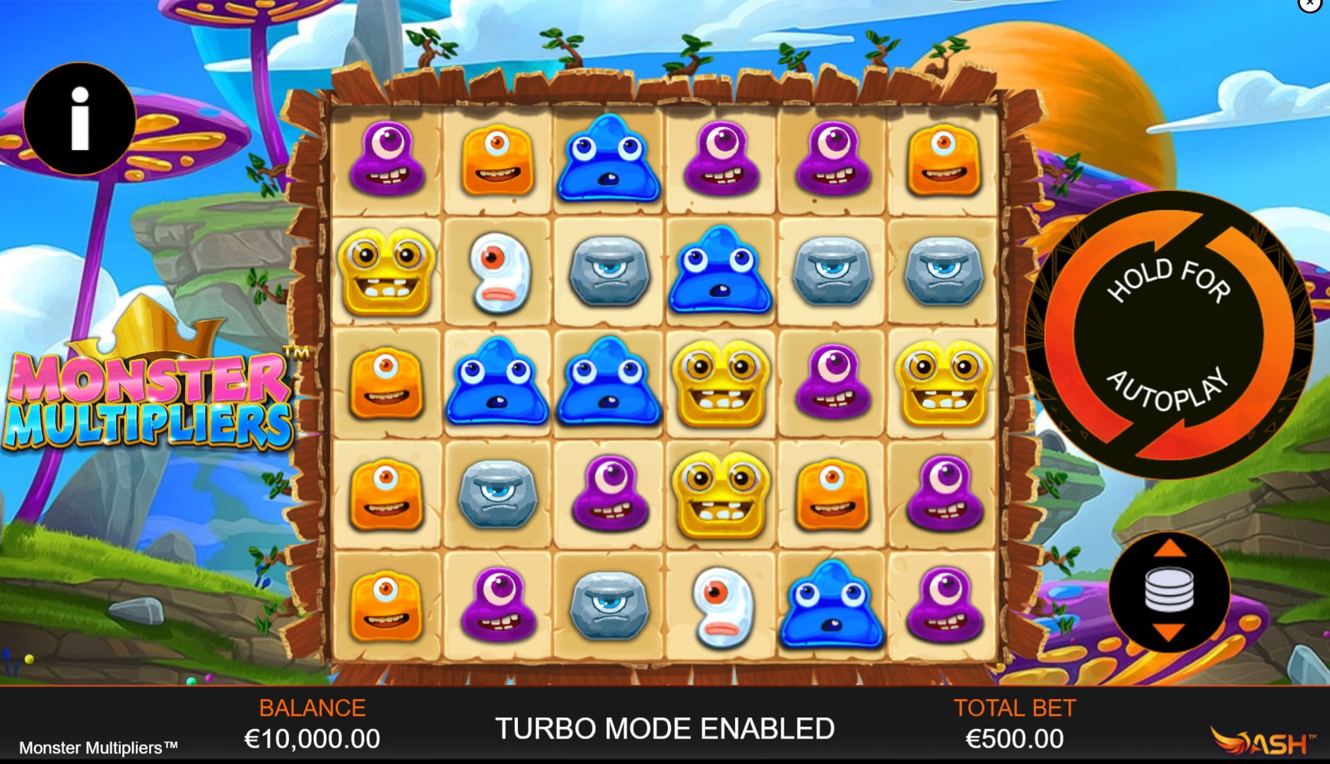 Monster Multipliers by Playtech slot gameplay screen