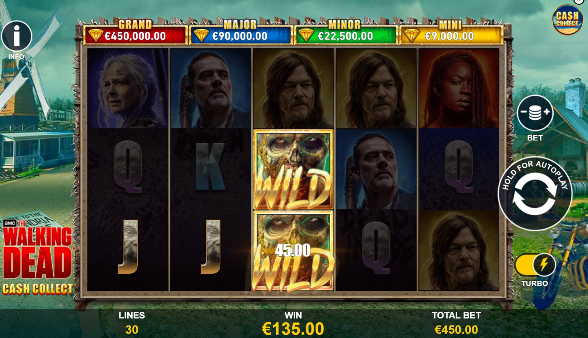 The Walking Dead Cash Collect by Playtech slot gameplay