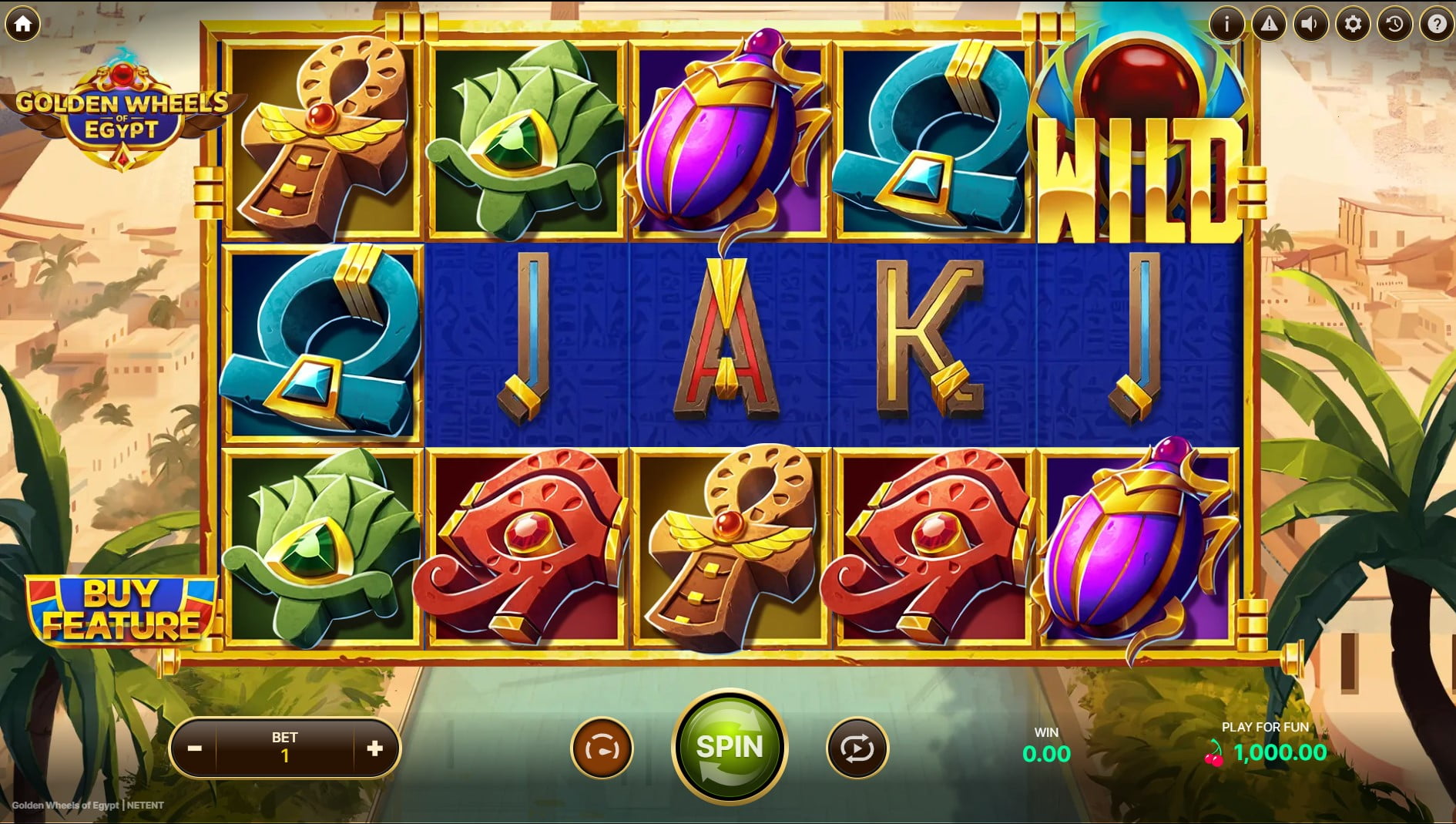 Golden Wheels of Egypt slot gameplay