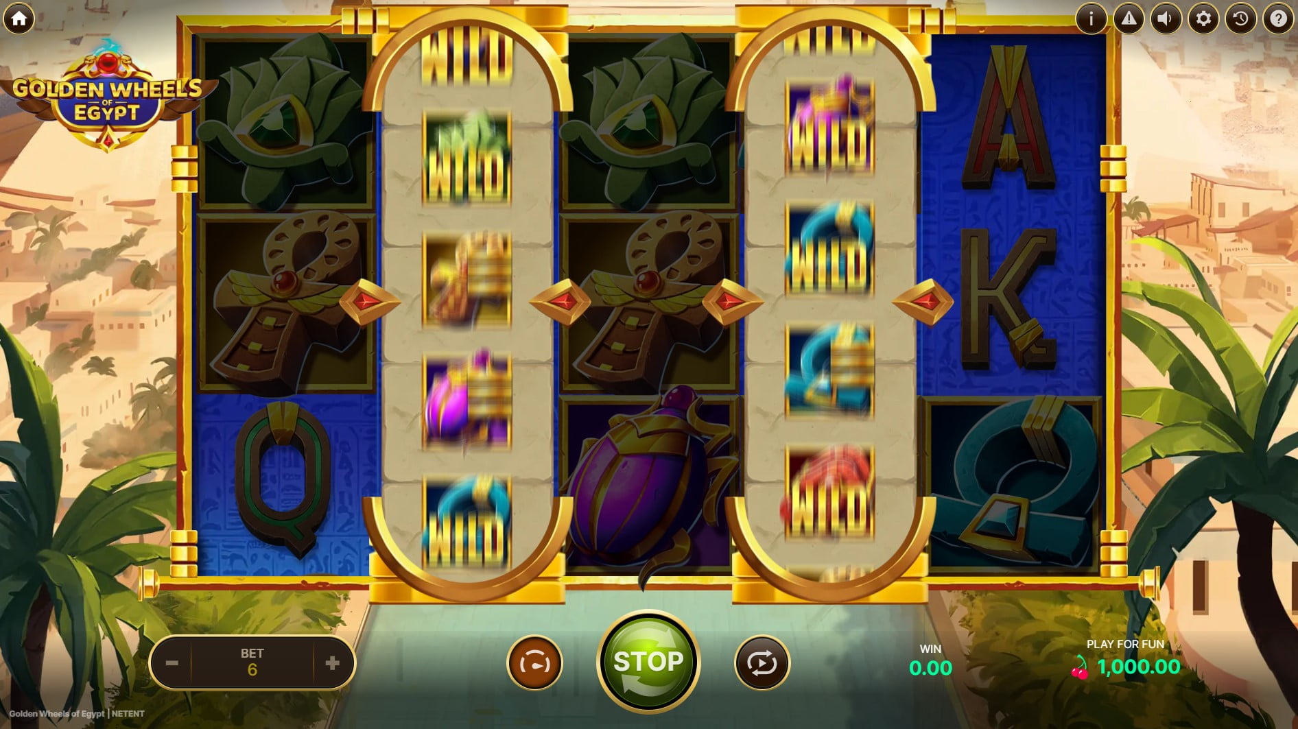 Golden Wheels of Egypt slot gameplay