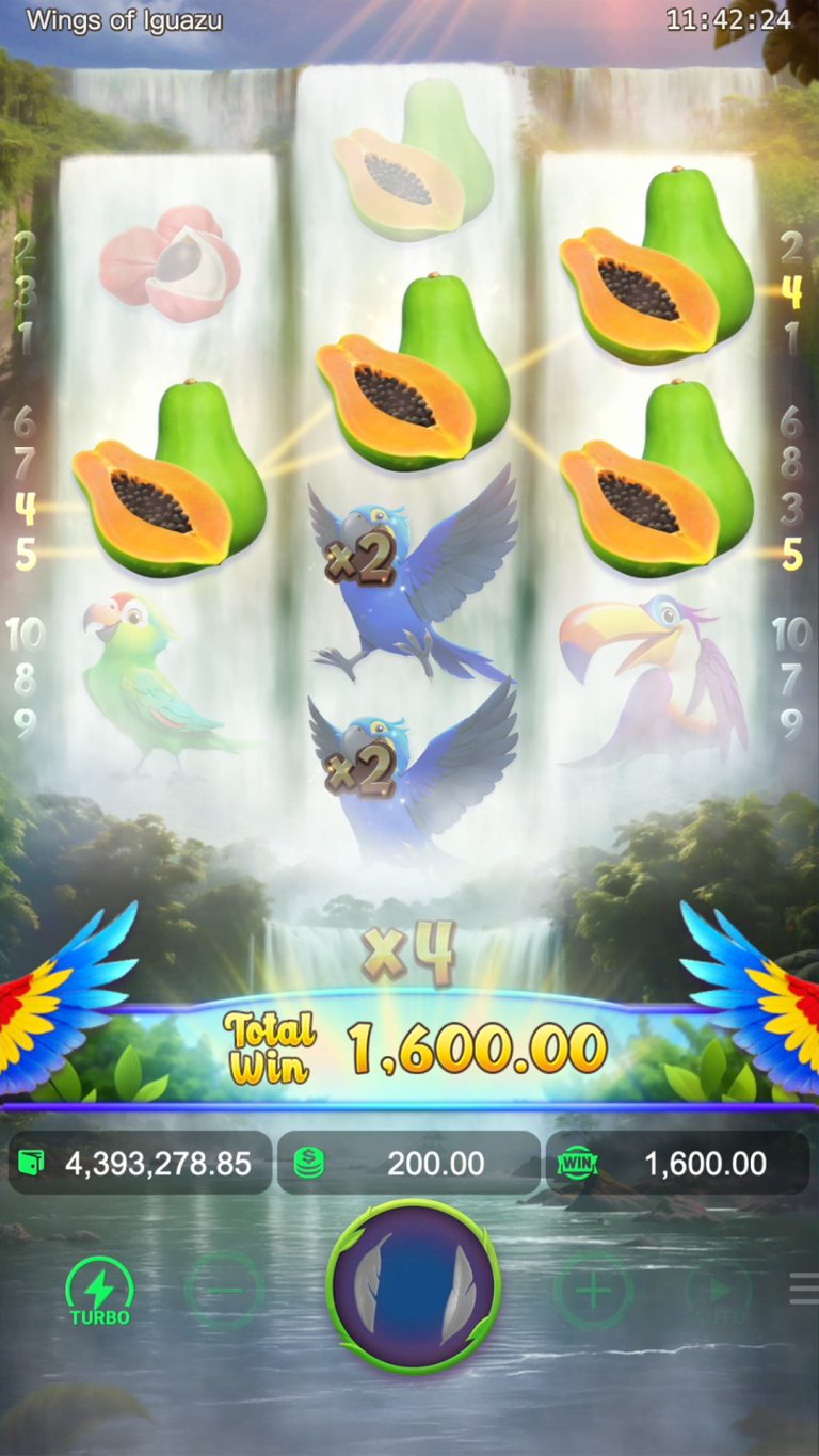 wings of iguazu: blue macaw symbol multiplier