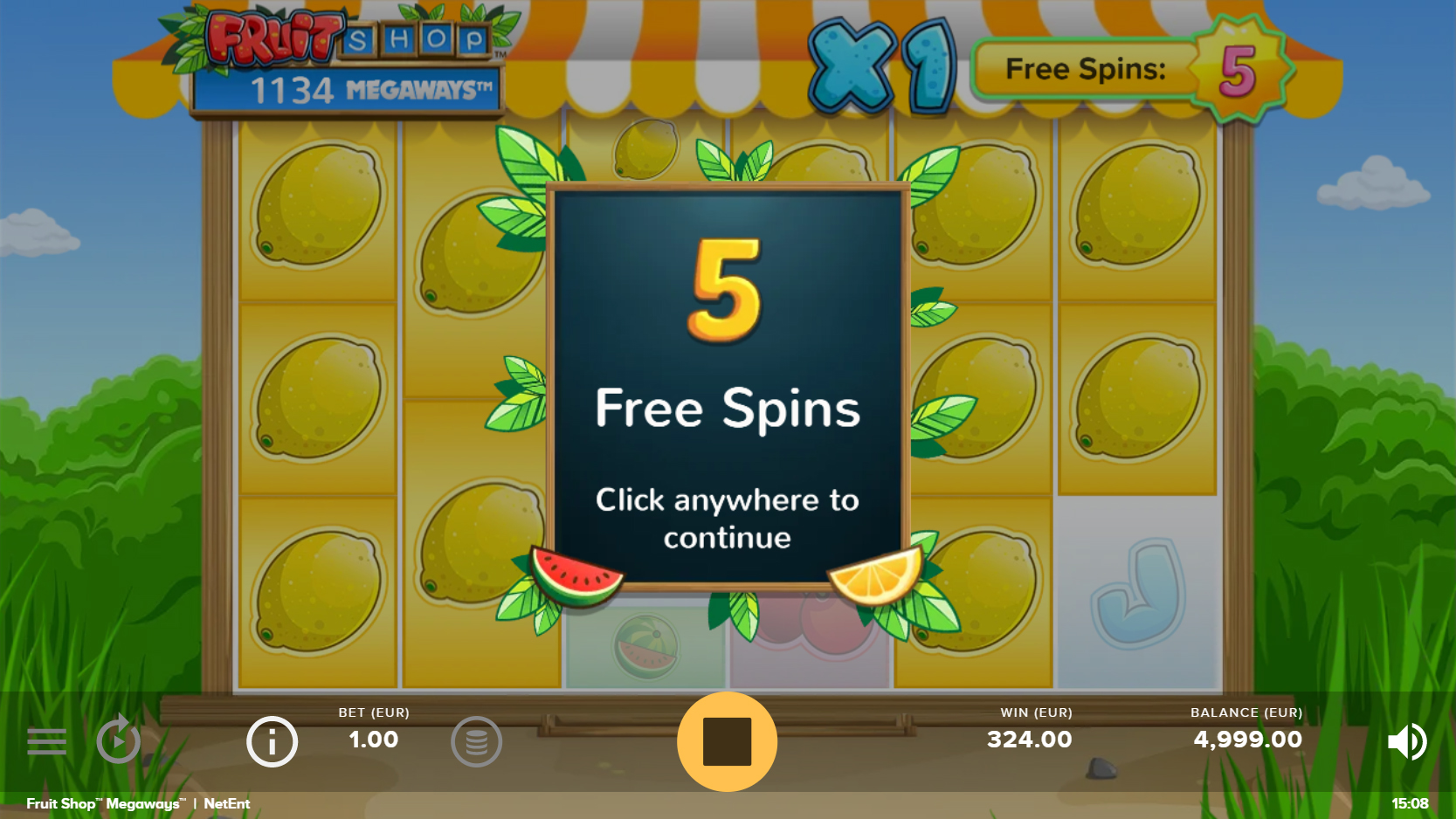 Fruit Shop Megaways - free spins