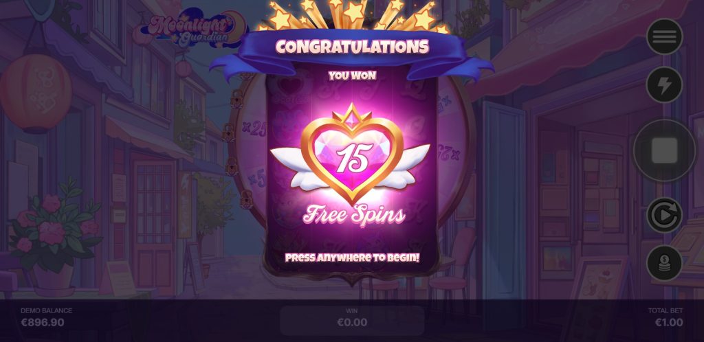 Moonlight Guardian slot - won free game