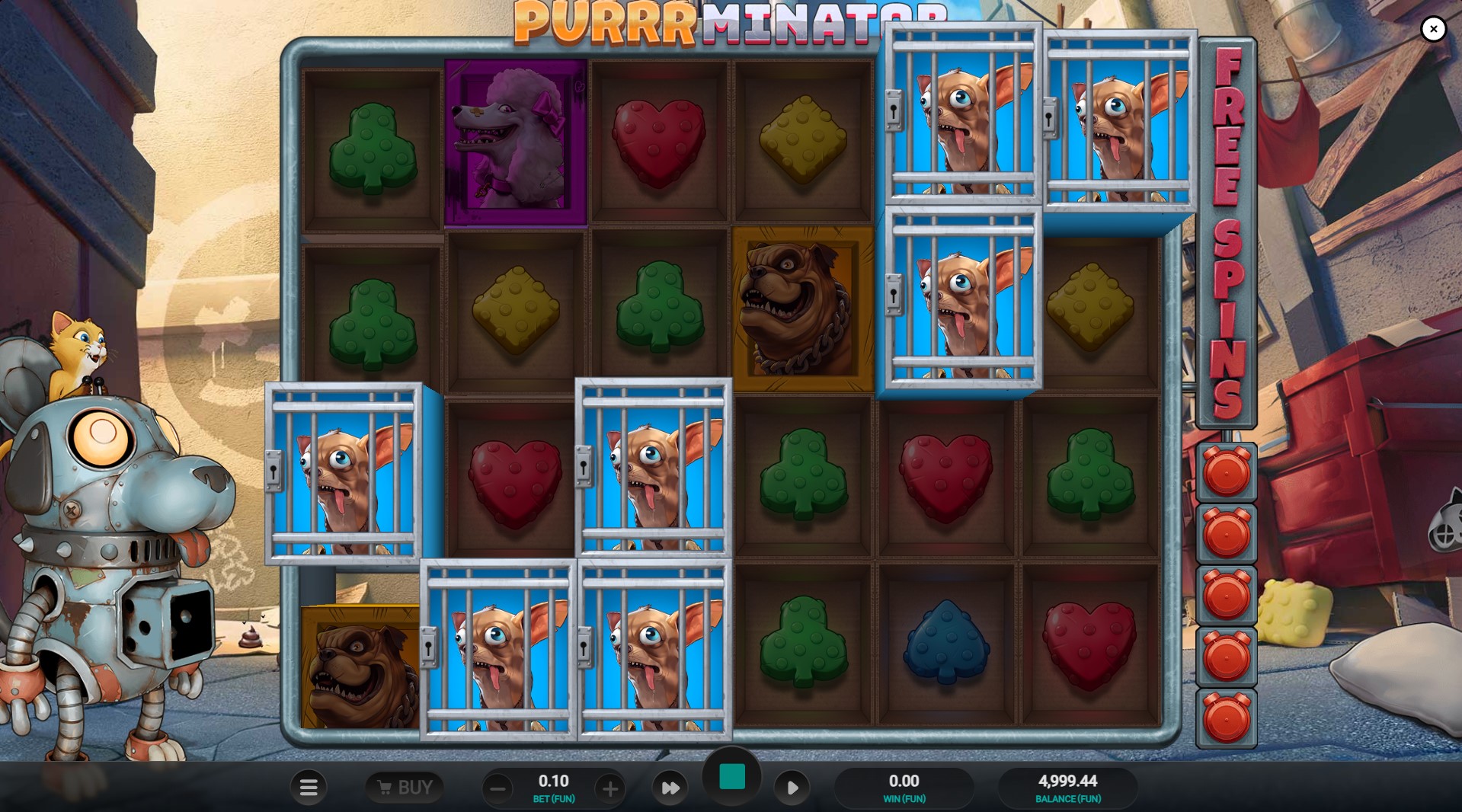 Purrrminator slot - main game