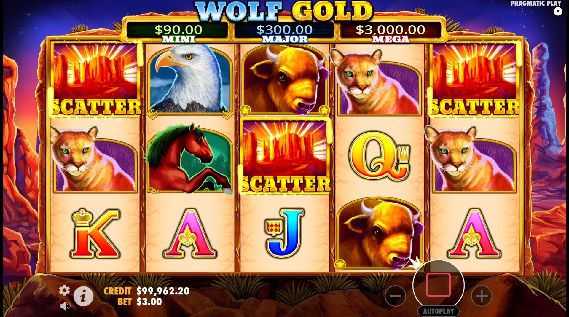 Wolf Gold slot Free Spins bonus triggered by scatter symbols