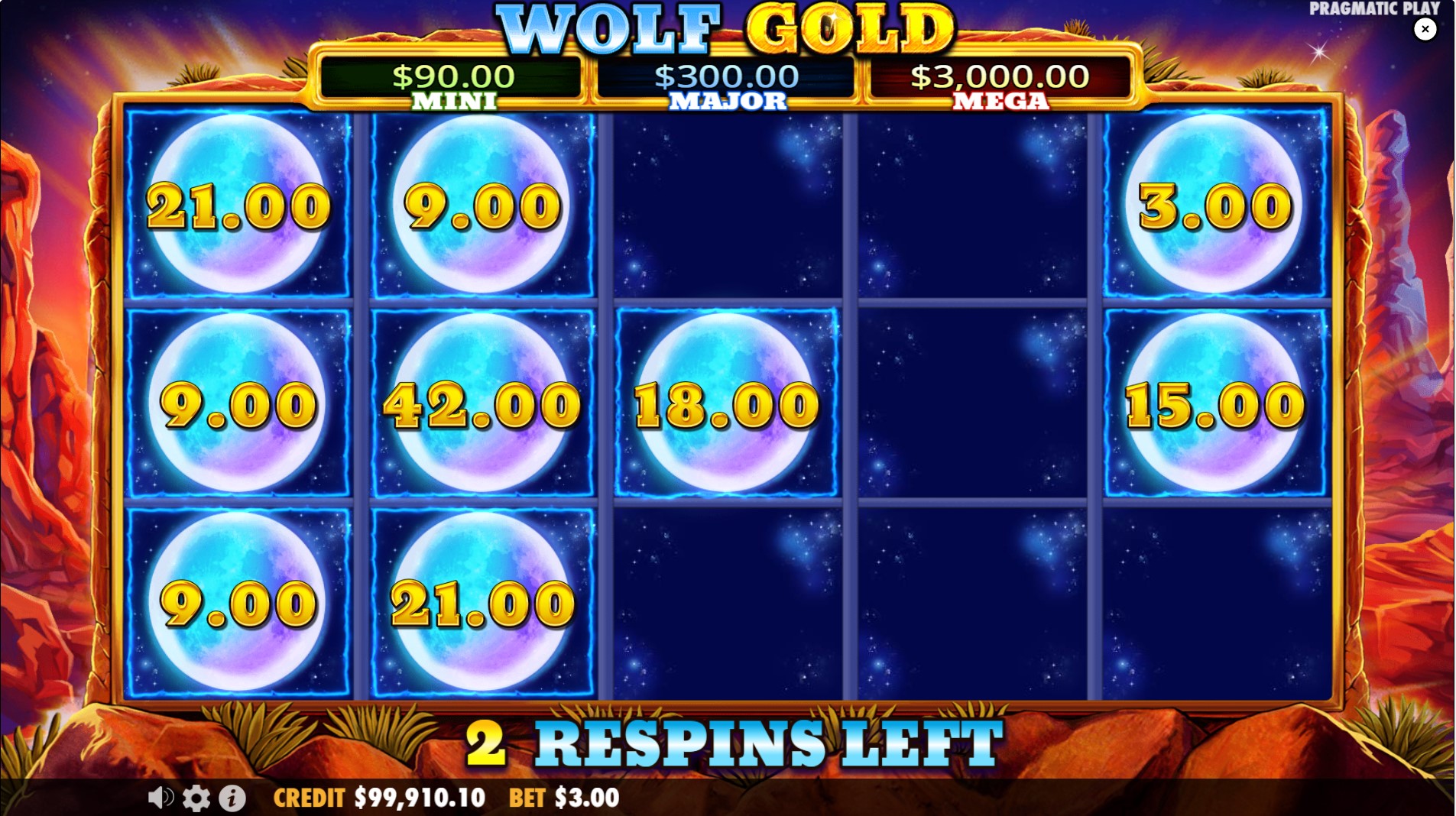 Wolf Gold slot Money Respin bonus feature gameplay