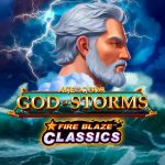 Age of the Gods: God of Storms Fire Blaze slot logo