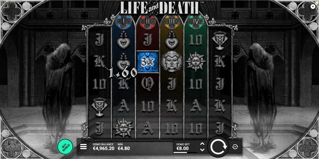 Life and Death Slot Base Game Reels - Gothic Theme