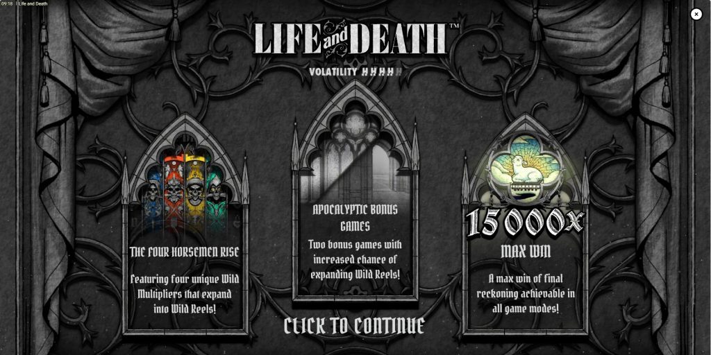 Life and Death Slot Loading Screen - Hacksaw Gaming