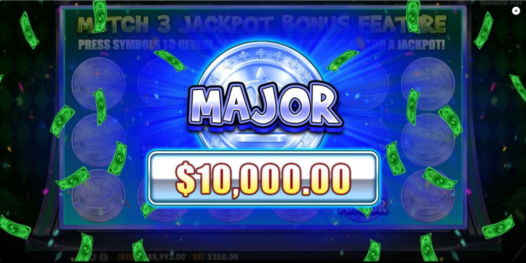 Joker's Jewels Cash slot jackpot win in bonus game