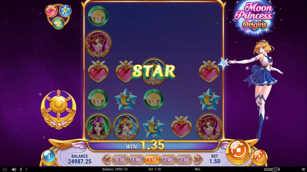 Star Princess Power feature activation in Moon Princess Origins slot