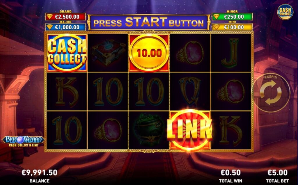 Link symbol activation in Blue Wizard showing the Collect & Link feature trigger