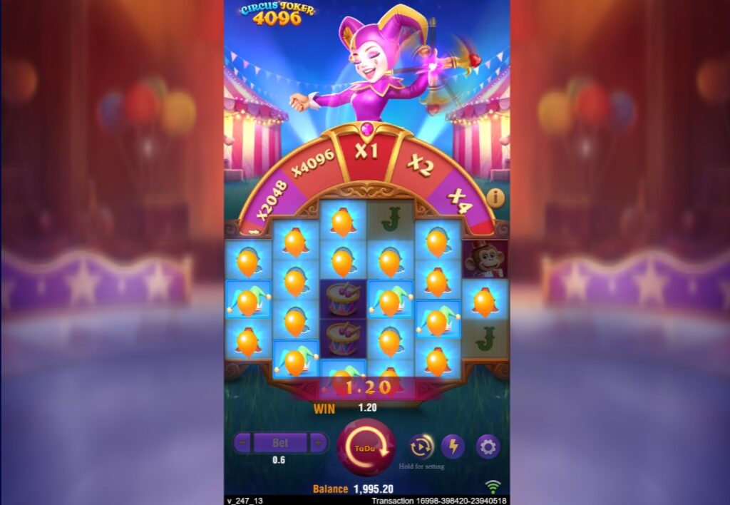 Winning Combination in Circus Joker 4096: Bell Symbols Creating Multiple Ways to Win
