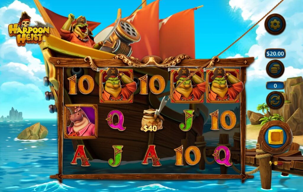 Harpoon Heist's Treasure Symbol in action: $40 value ready for collection