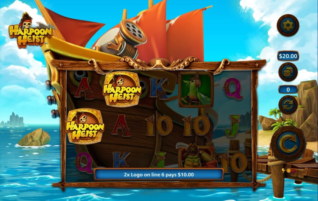 Harpoon Heist winning combination: 2x Logo symbols on payline 6