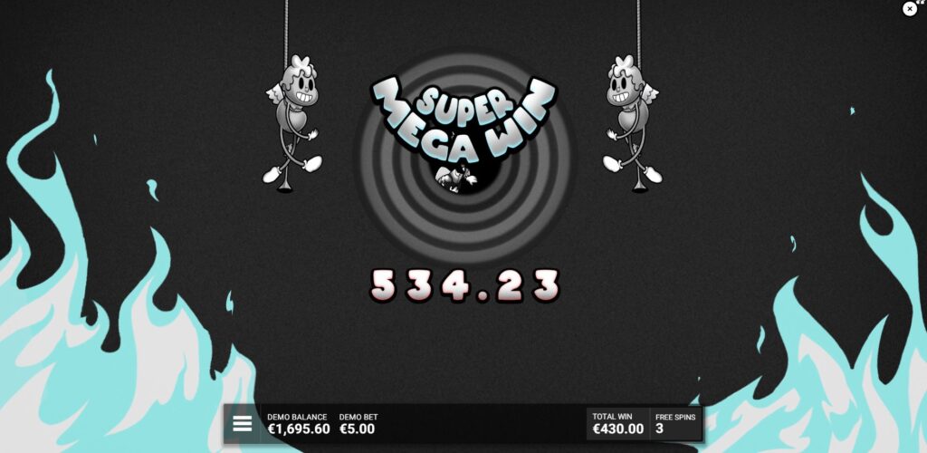 A large win displayed on the Pray for Three slot screen, showcasing the game's high win potential.